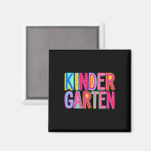 Retro Kindergarten Regenbogen Stimmung Lehrer Kind Magnet (Vorderseite/Rückseite)