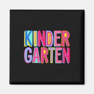 Retro Kindergarten Regenbogen Stimmung Lehrer Kind Magnet