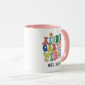 Retro Kindergarten Vibes Teacher Tasse (VorderseiteRechts)