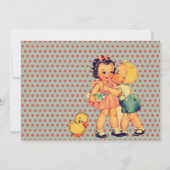 Retro Kindergeburtstag-Party alten ModeValentine Einladung (Rückseite)