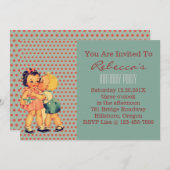 Retro Kindergeburtstag-Party alten ModeValentine Einladung (Vorne/Hinten)