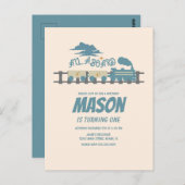 Retro Kindergeburtstag Party Earthy Postkarte (Vorne/Hinten)