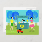 Retro Kinderlemonade-Stand Postkarte (Vorne/Hinten)