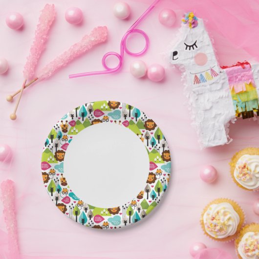 Retro-Kindersafari-Löwe Pappteller (Party)