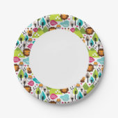 Retro-Kindersafari-Löwe Pappteller (Vorderseite)