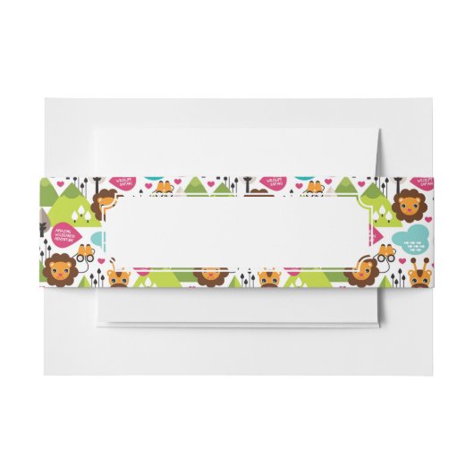 Retro Kindersafari-Löwewild lebende tiere Einladungsbanderole (Vorderseite Beispiel)