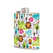 Retro Kindersafari-Löwewild lebende tiere Flachmann (Links)