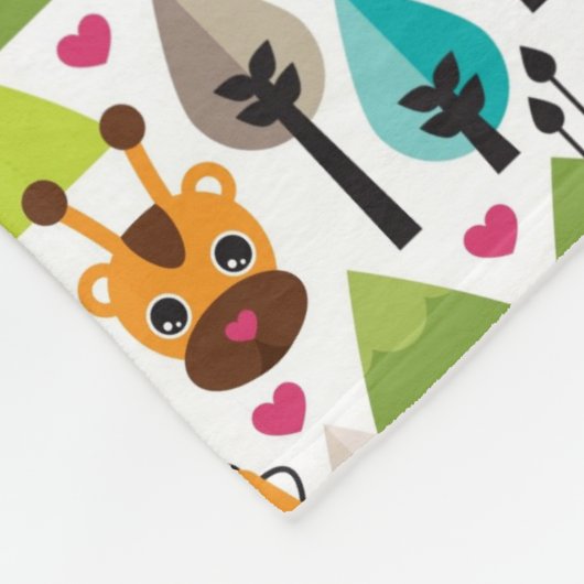 Retro Kindersafari-Löwewild lebende tiere Fleecedecke (Ecke)