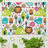 Retro Kindersafari-Löwewild lebende tiere Geschirrtuch (Gefaltet)