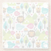 Retro Kindersafari-Löwewild lebende tiere Glasuntersetzer (Rückseite)