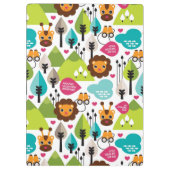 Retro Kindersafari-Löwewild lebende tiere Klemmbrett (Rückseite)