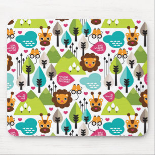 Retro Kindersafari-Löwewild lebende tiere Mousepad