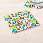 Retro Kindersafari-Löwewild lebende tiere Rechteckiger Pappuntersetzer (angewinkelt)