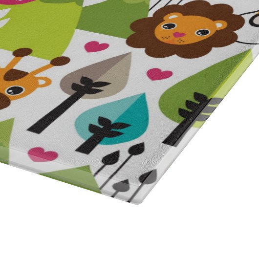 Retro Kindersafari-Löwewild lebende tiere Schneidebrett (Ecke)