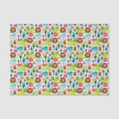 Retro Kindersafari-Löwewild lebende tiere Seidenpapier (Vorderseite)