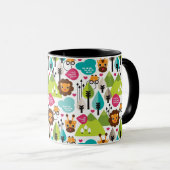 Retro Kindersafari-Löwewild lebende tiere Tasse (VorderseiteRechts)