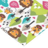 Retro Kindersafari-Löwewild lebende tiere Tischdecke (Schrägansicht)