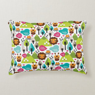 Retro Kindersafari-Löwewild lebende tiere Zierkissen