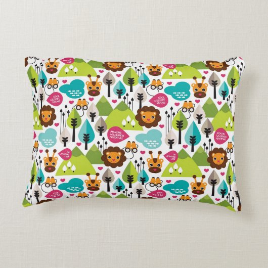 Retro-Kindersafari Zierkissen (Rückseite)