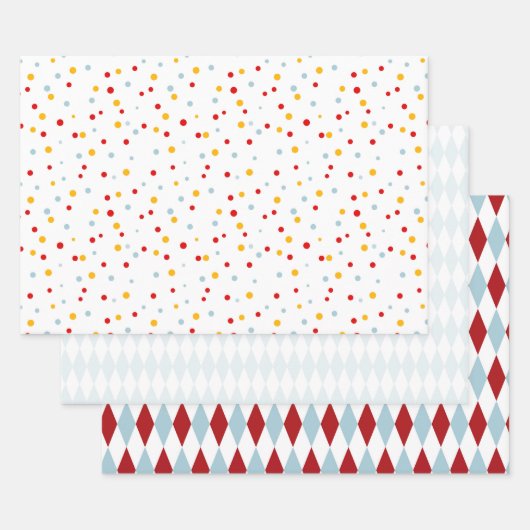Retro-Kinderzirkus Geschenkpapier Set (Set)
