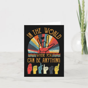 Retro Kindness Autism Awareness Montag Asl Vintag Karte