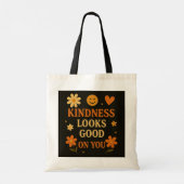 Retro Kindness Tote Bag - "Freundlichkeit sieht gu Tragetasche (Rückseite)