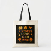 Retro Kindness Tote Bag - "Freundlichkeit sieht gu Tragetasche (Vorne)