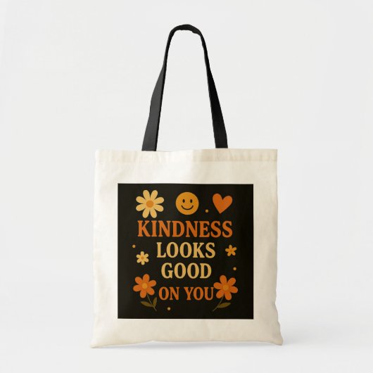 Retro Kindness Tote Bag - "Freundlichkeit sieht gu Tragetasche (Vorne)
