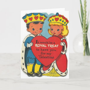 Retro King and Queen Royal Valentine's Day Card Feiertagskarte