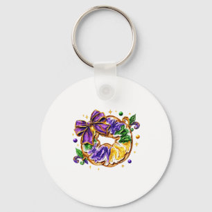 Retro King Cake Kokette Bogen Perlen Glückliches M Schlüsselanhänger
