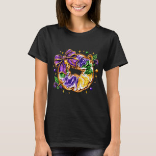 Retro King Cake Kokette Bogen Perlen Glückliches M T-Shirt