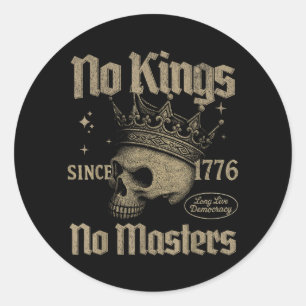 Retro Kings Masters seit 1776 Kronenkönige Oktober Runder Aufkleber