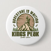 Retro Kings Peak Wanderung Button (Vorderseite)
