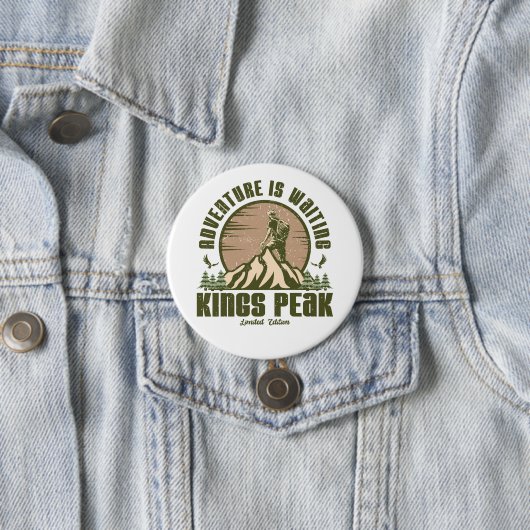 Retro Kings Peak Wanderung Button (Beispiel)