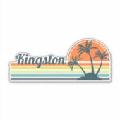 Retro Kingston Sunset Aufkleber (Vorderseite)