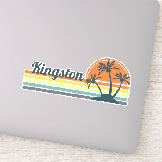 Retro Kingston Sunset Aufkleber (Detail)