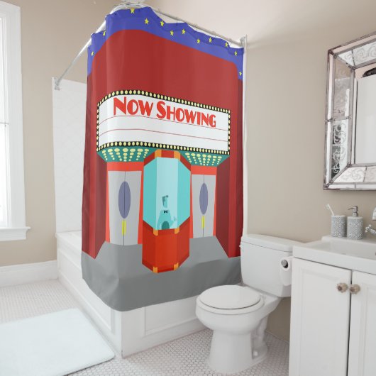 Retro Kino-Duschvorhang Duschvorhang (Beispiel)