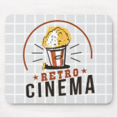 Retro-Kino-Popcorn-Raster-Mauspad Mousepad (Vorne)