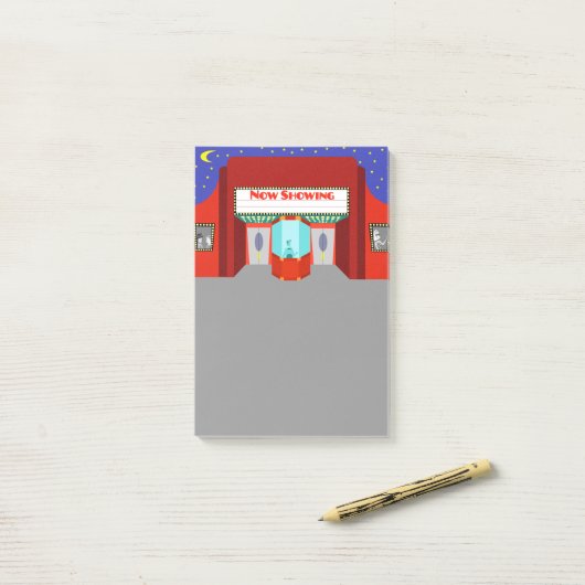 Retro-Kino Post-It-Notes Post-it Klebezettel (Auf Schreibtisch)