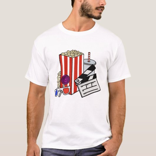 Retro-Kino-Snacks-Collage T-Shirt (Vorderseite)