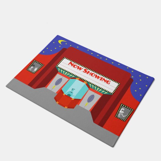 Retro Kino-Tür-Matte Fußmatte (Schrägansicht)