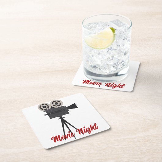 Retro-Kinokamera individuell anpassbar Rechteckiger Pappuntersetzer (Vor Ort)