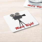 Retro-Kinokamera individuell anpassbar Rechteckiger Pappuntersetzer (angewinkelt)