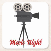 Retro-Kinokamera individuell anpassbar Rechteckiger Pappuntersetzer (Vorderseite)