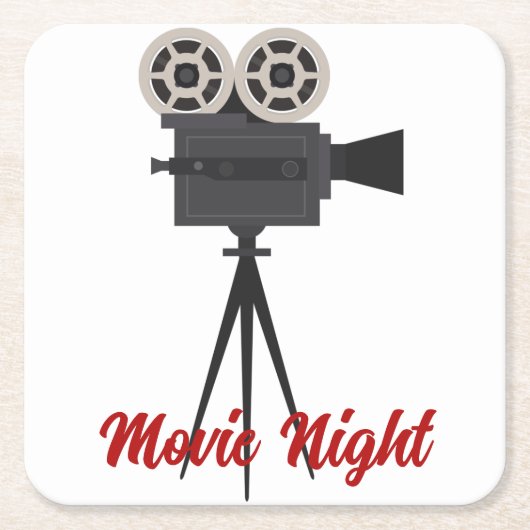 Retro-Kinokamera individuell anpassbar Rechteckiger Pappuntersetzer (Vorderseite)