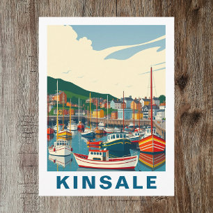 Retro Kinsale Cork Irland Reise-Postkarte Postkarte