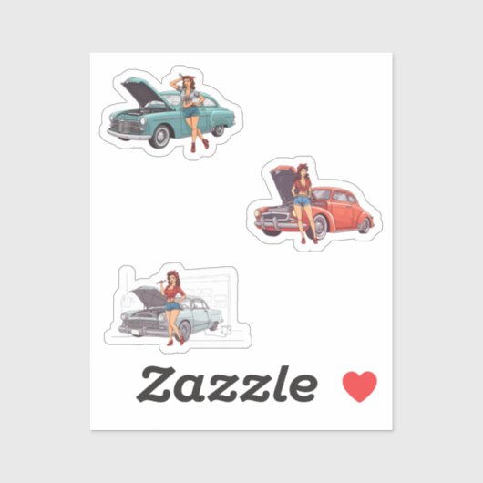 Retro-Kipper Aufkleber (Blatt)