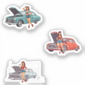 Retro-Kipper Aufkleber (Vorderseite)