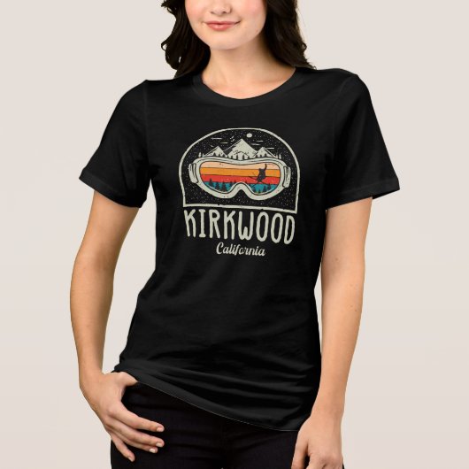 Retro Kirkwood Mountain Ski Tri-Blend Shirt (Vorderseite)