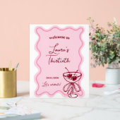 Retro-Kirsch-Cocktail-Geburtstagsfeier-Willkommens Acrylschild (Hochzeit)